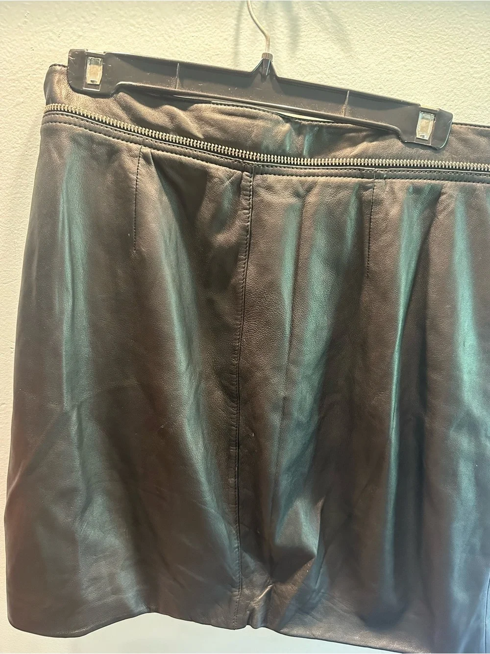 AllSaints Black Leather Skirt